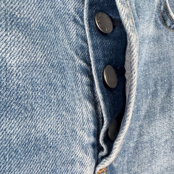 Denim Forum Women's Stretch The Arlo Button Fly High Rise Straight Jeans Size 25 - Picture 3 of 10